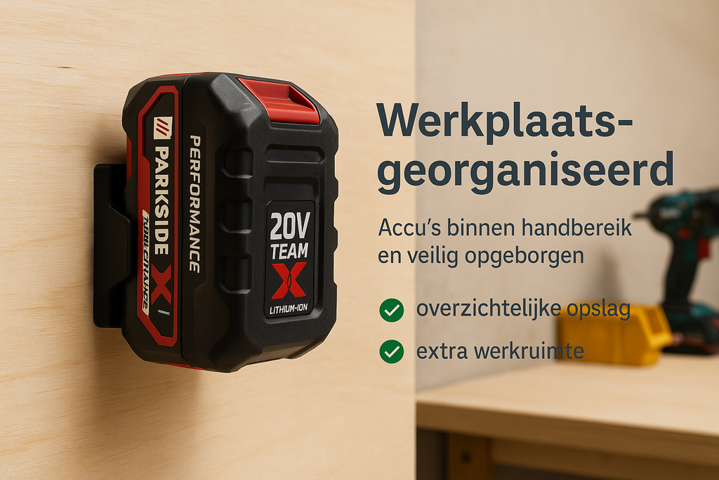 Accuhouder voor Parkside Batterijen | Wandmontage Houder 3-delig | Opbergsysteem - Image 8